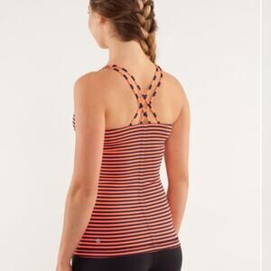 Lululemon Free To Be Tank Orange Stripe